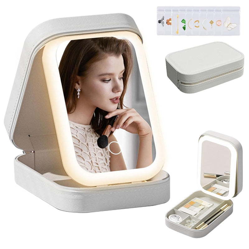 Lighted Vanity Mirror Jewelry Case